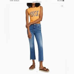 Mother Insider Step Fray Crop, Girl Crush. Size 25.